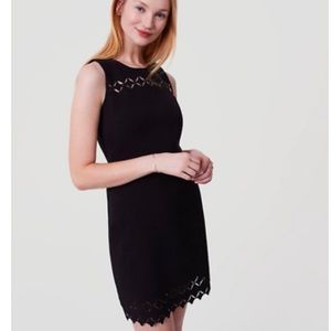 LOFT Black Sleeveless Dress with laser cut details